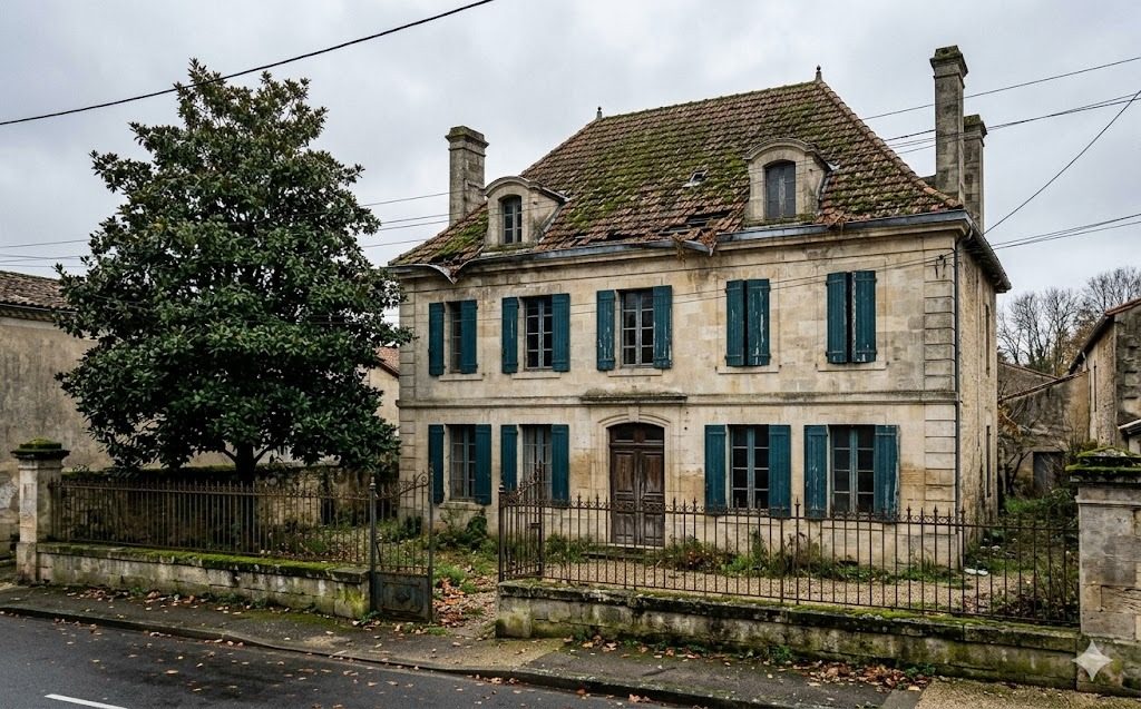 Toiture avant intervention — mousses, lichens et tuiles encrassées